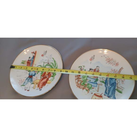 Set Of 2 Decorative Plates Winteling Bavaria Asian Zen Minamilist Chinoiserie - Picture 7 of 7